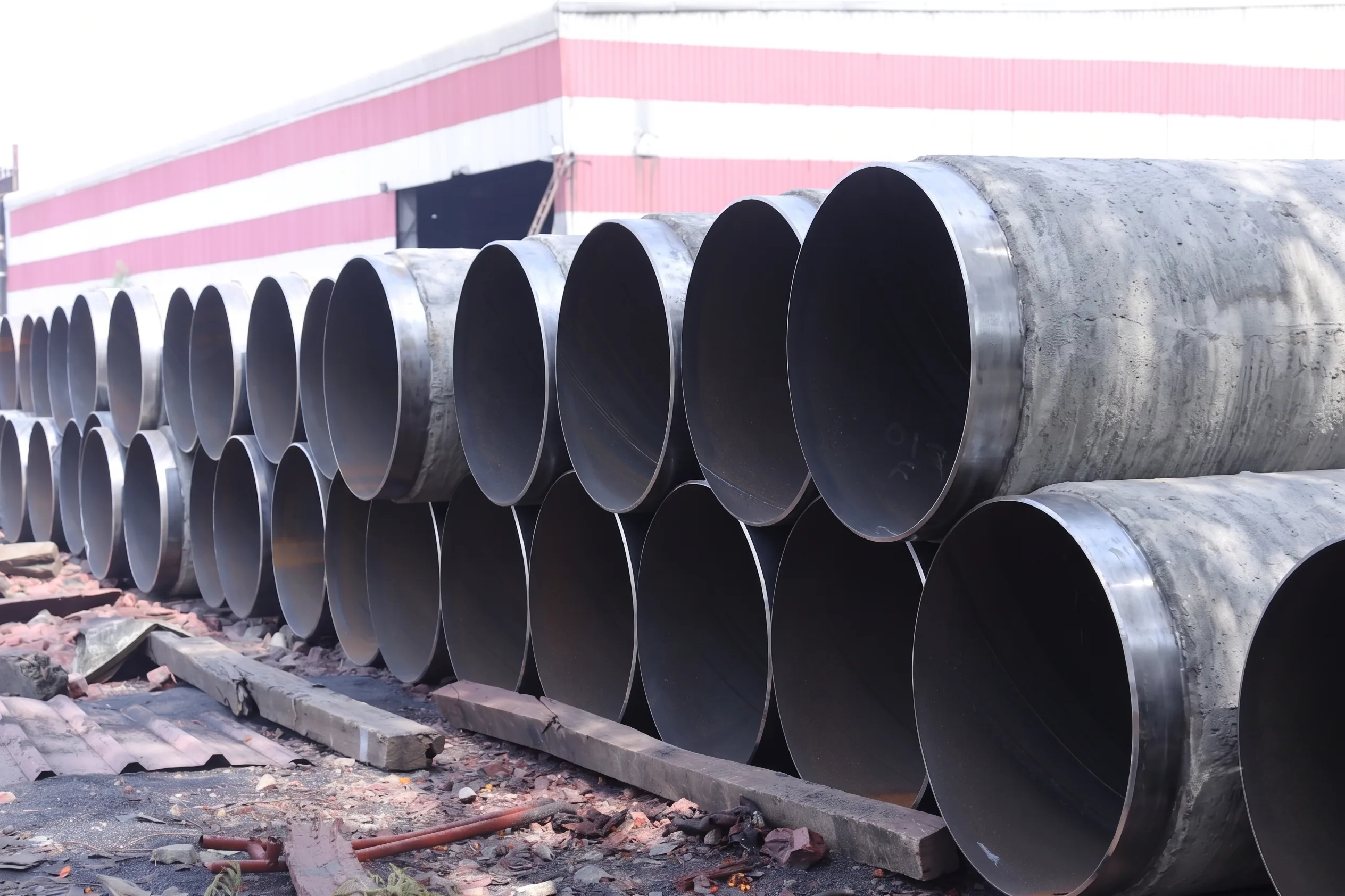 CWC concrete weight coated HSAW pipes at MTL Pipes