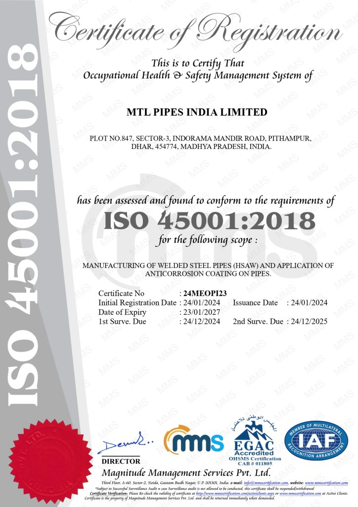 ISO 45000 CERTIFICATE